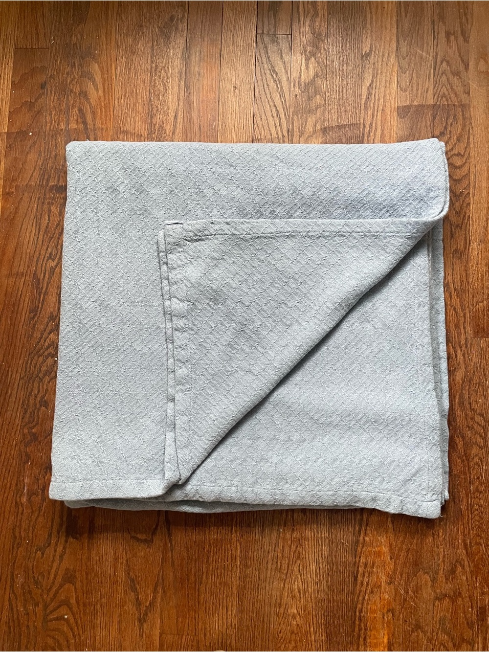 Bee & Willow Light Blue Textured Cotton Manta King Blanket - Home Bedding
